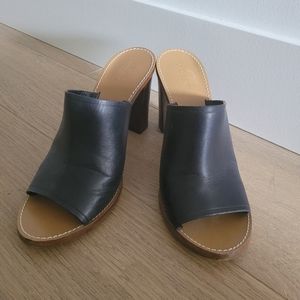 J.Crew Navy Leather Marlow Mule Sandals